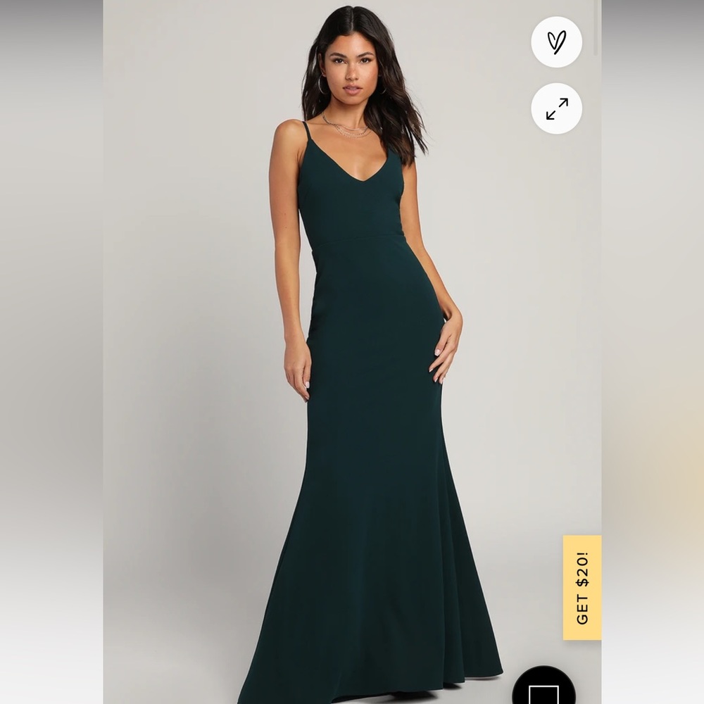 Lulus infinity glory forest green maxi dress